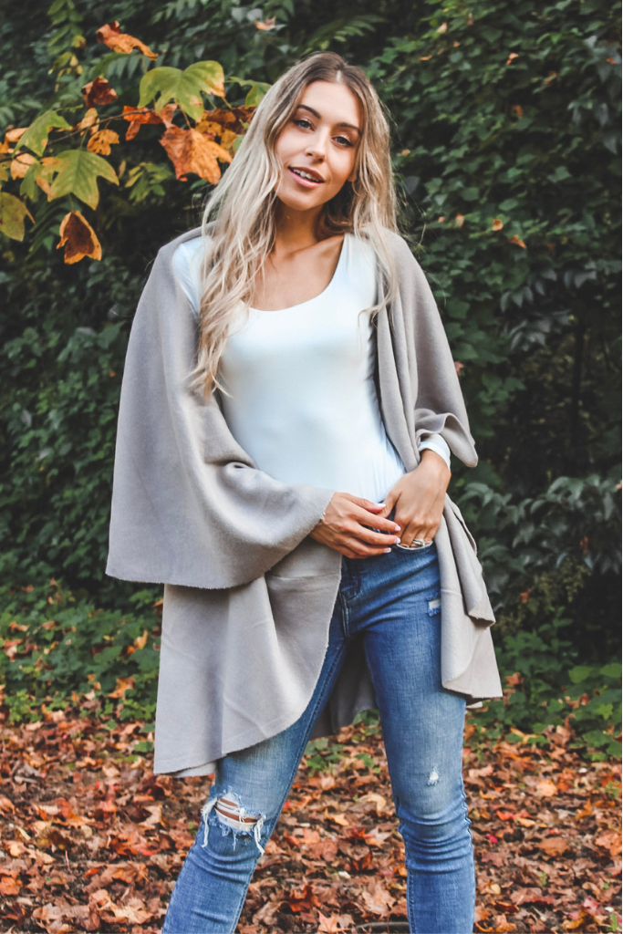 Shawl Vest in Grey