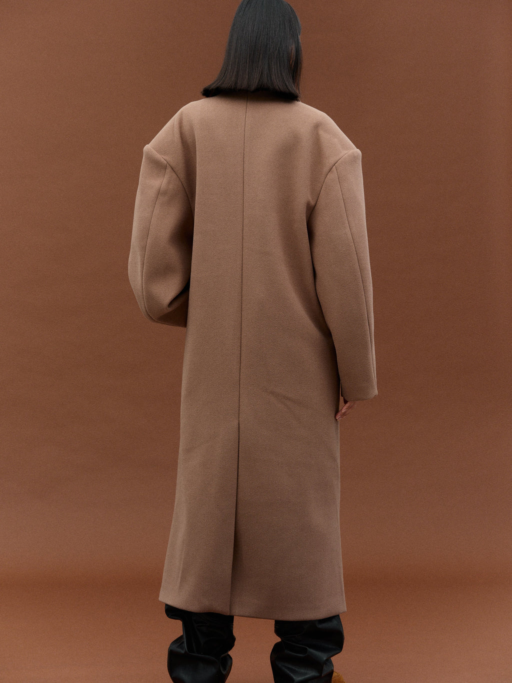 Structured Oversized Double-Breasted Wool-Blend Coat