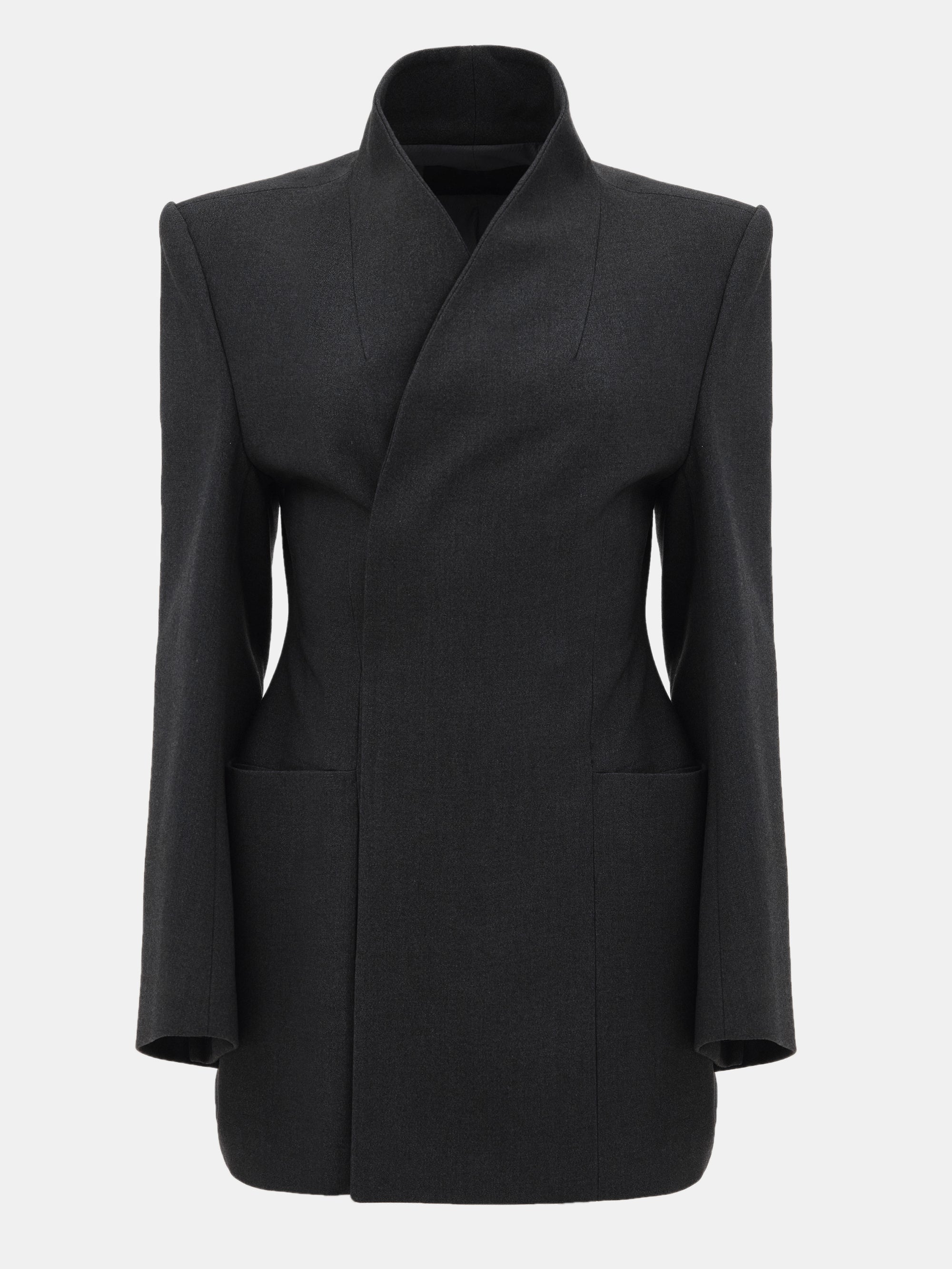 Wrap Blazer, Charcoal
