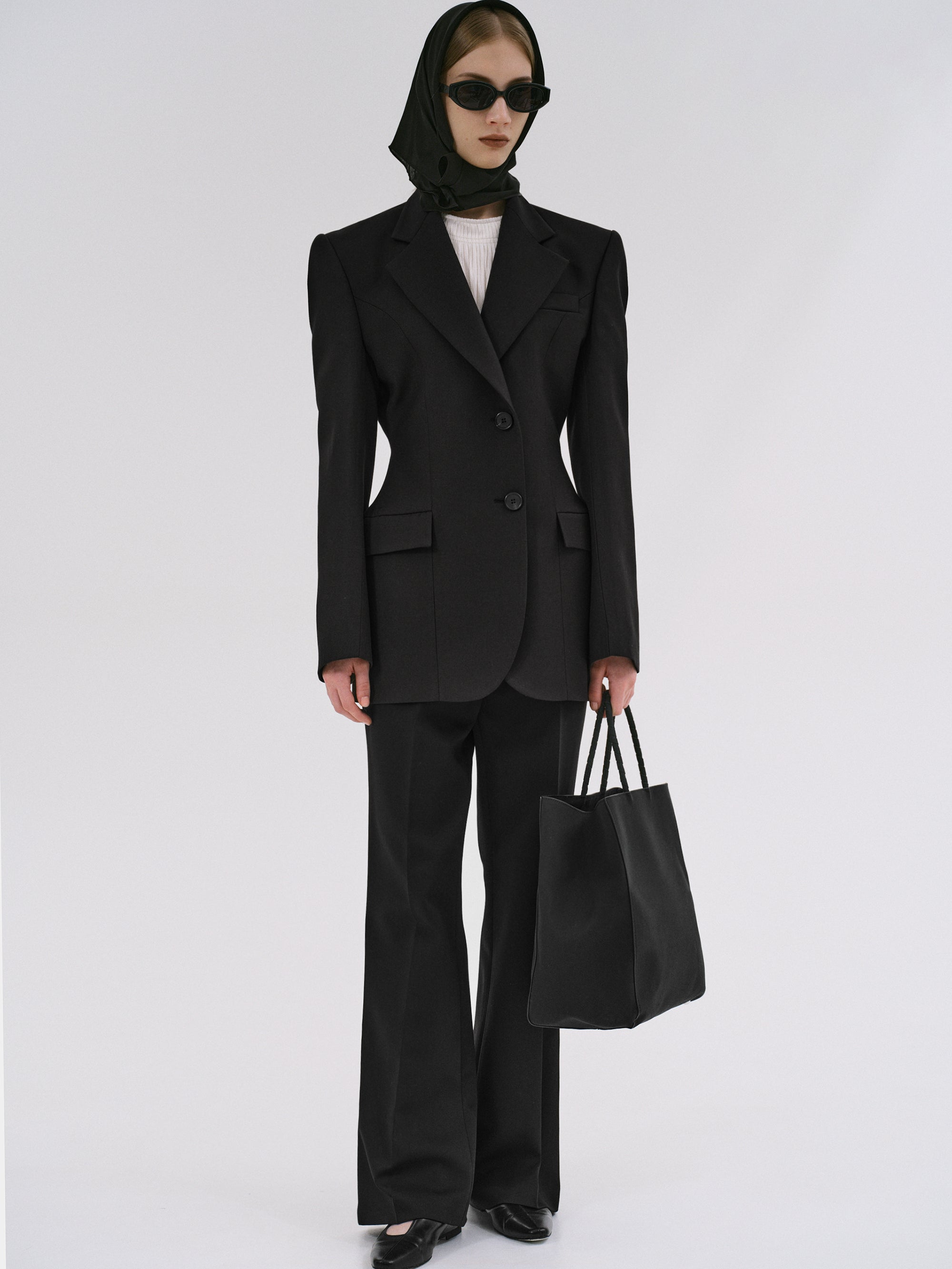 Hourglass Blazer, Black