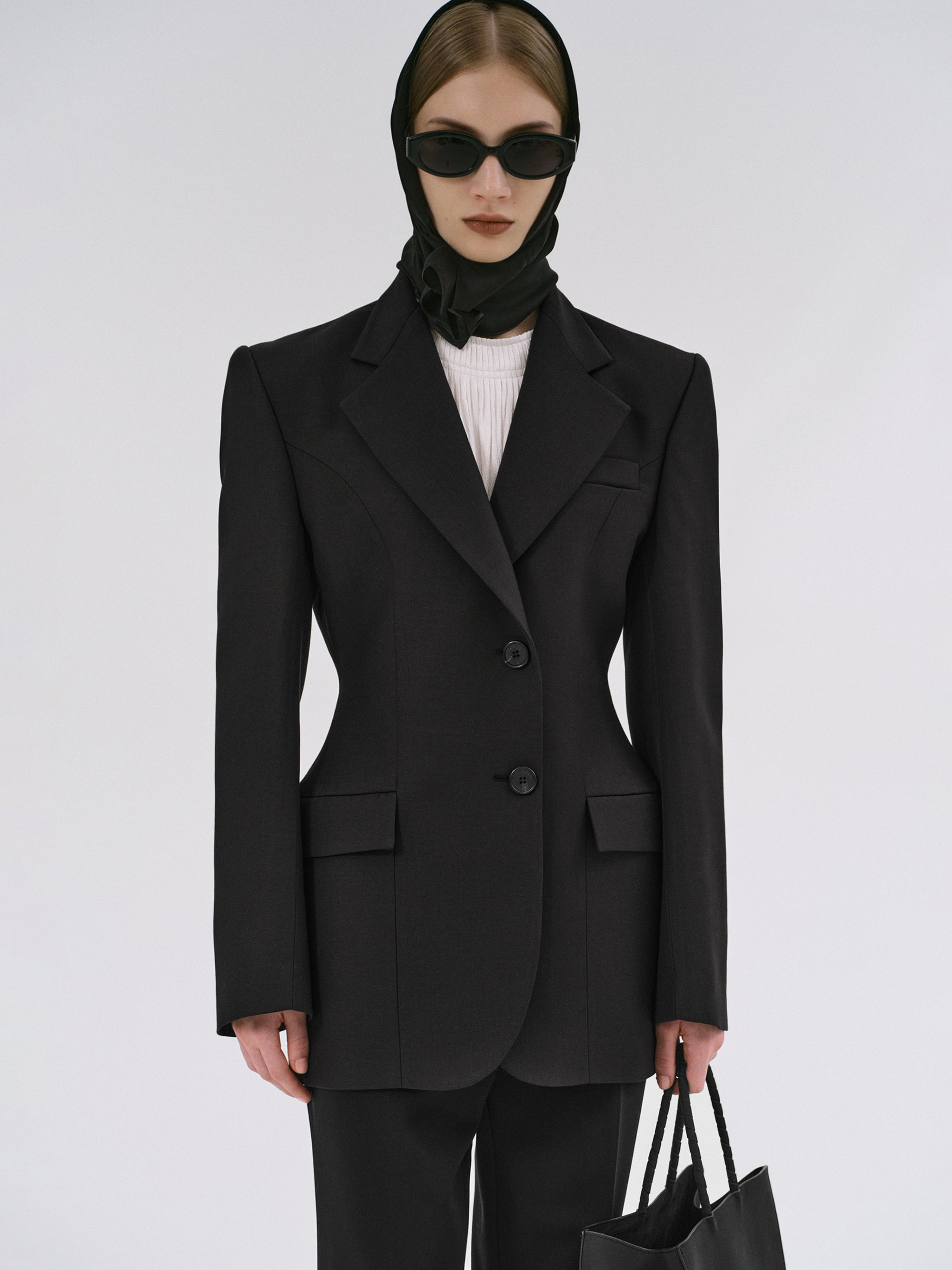 Hourglass Blazer, Black