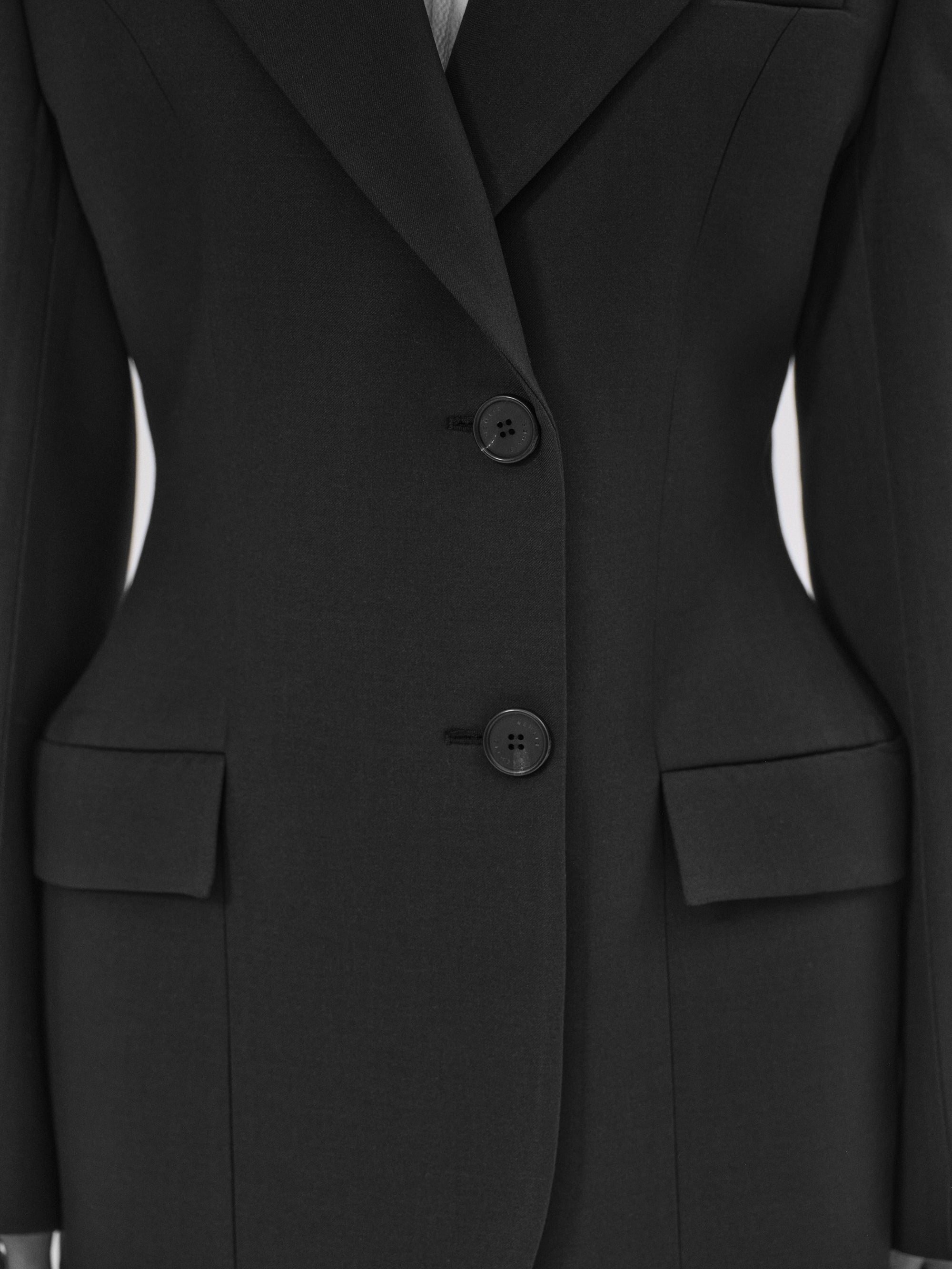 Hourglass Blazer, Black