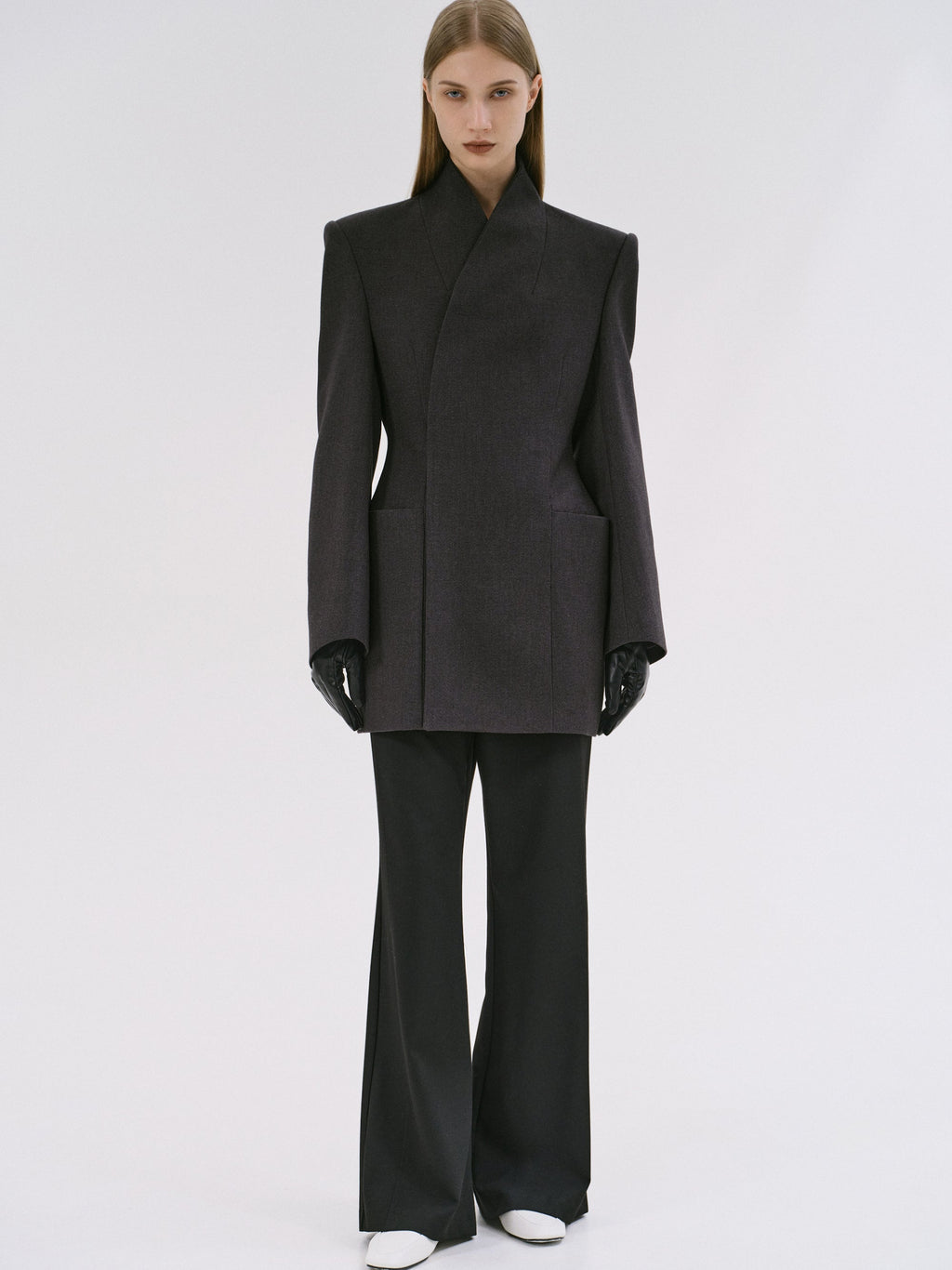 Wrap Blazer, Charcoal