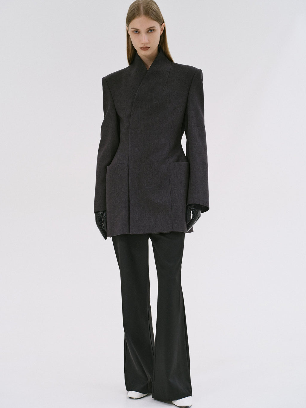 Wrap Blazer, Charcoal