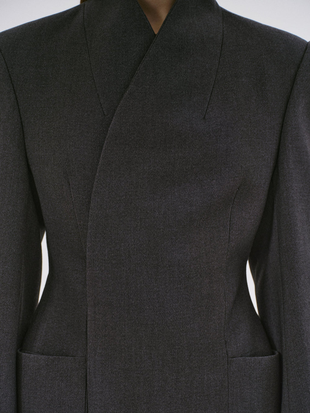 Wrap Blazer, Charcoal