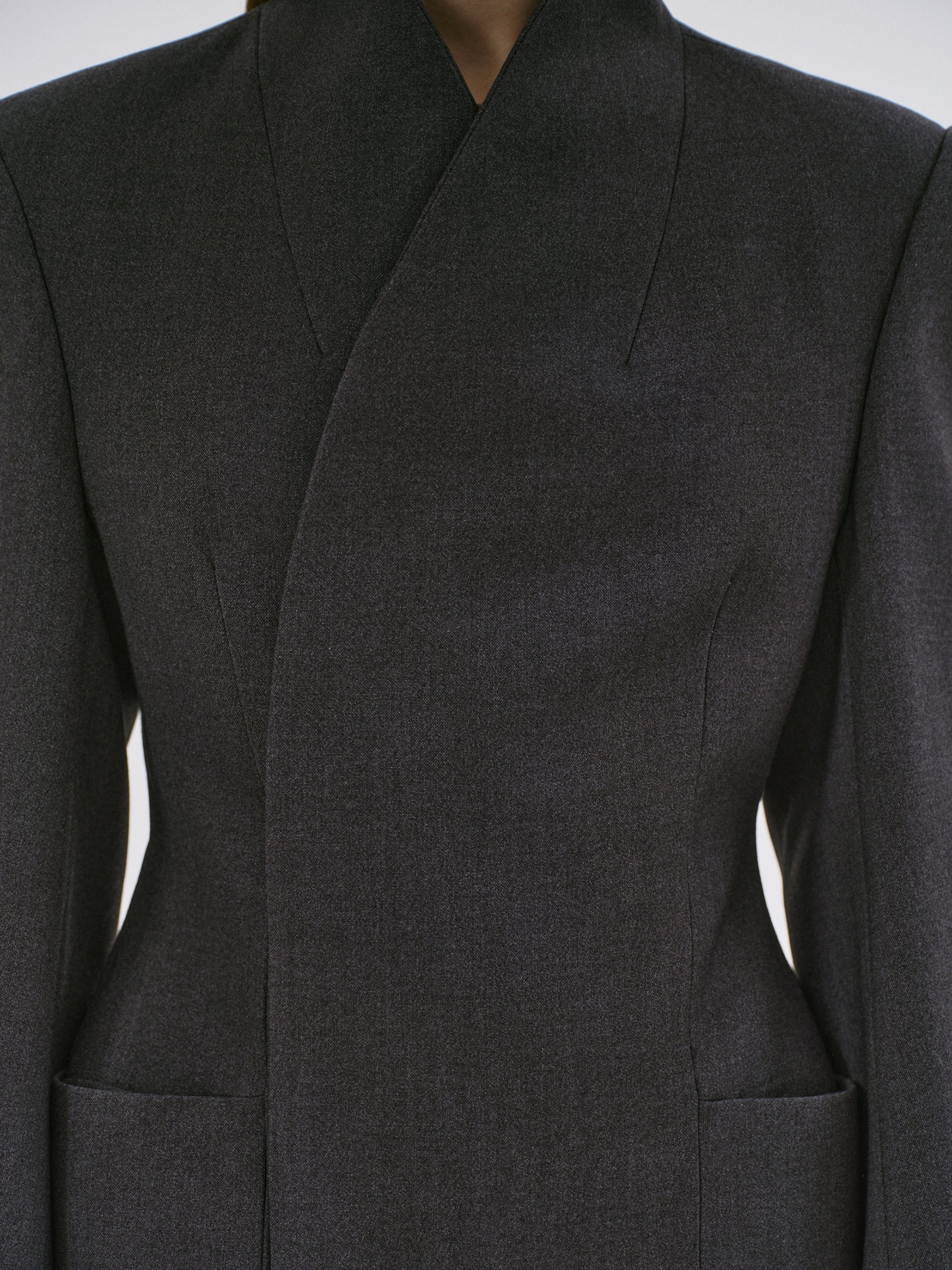 Wrap Blazer, Charcoal