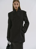 Sculpted Hourglass Wool-Blend Cocoon Coat