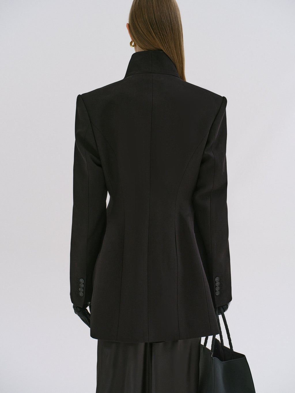 Sculpted Hourglass Wool-Blend Cocoon Coat