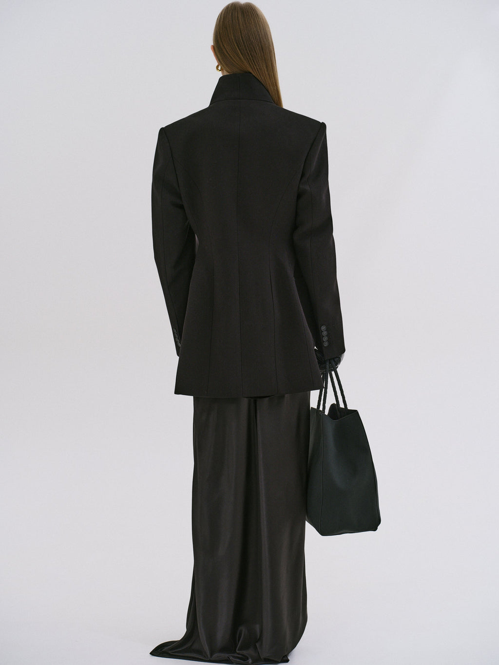 Sculpted Hourglass Wool-Blend Cocoon Coat