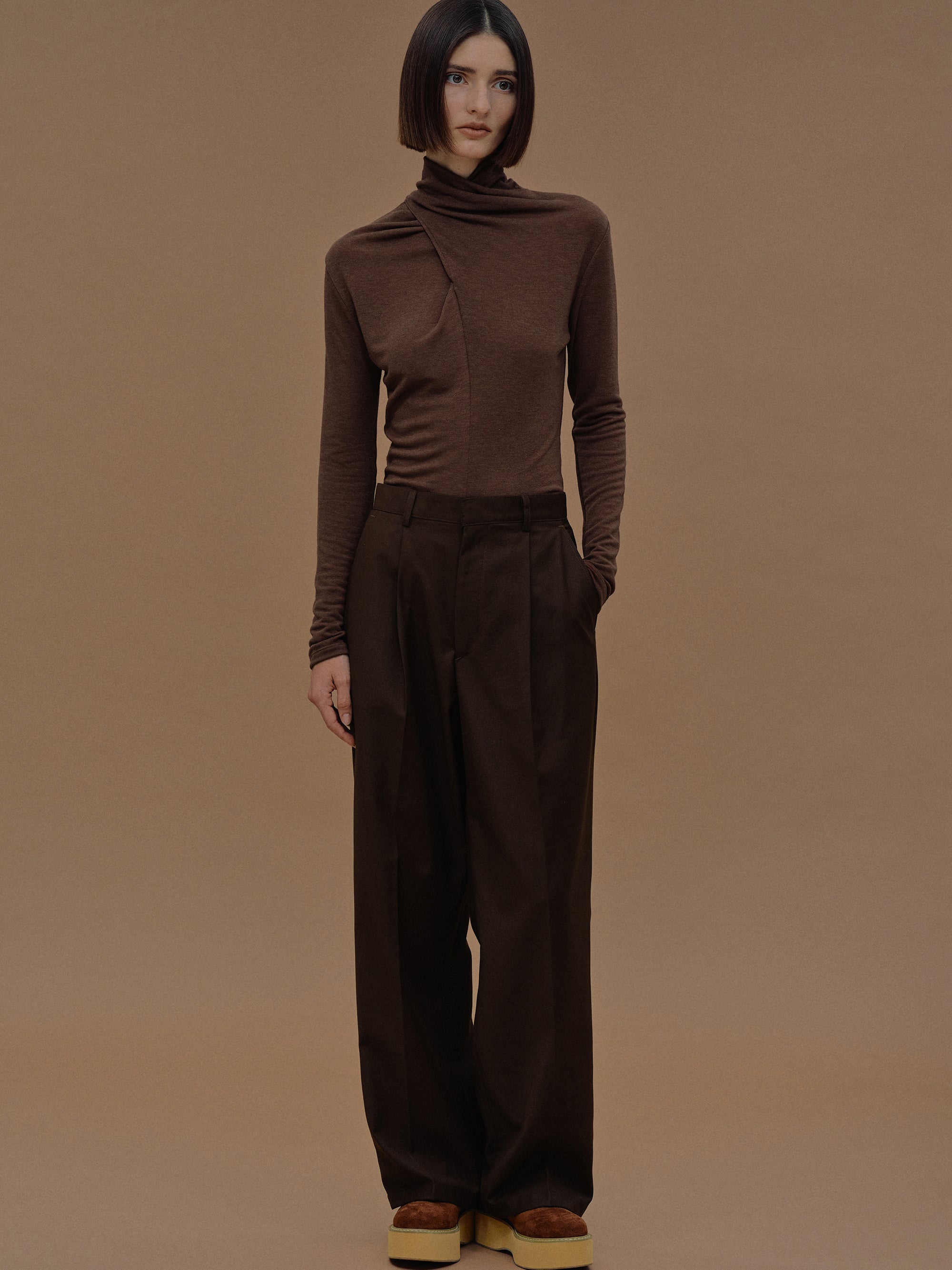 Triangle Pocket Relaxed Trousers, Fondant