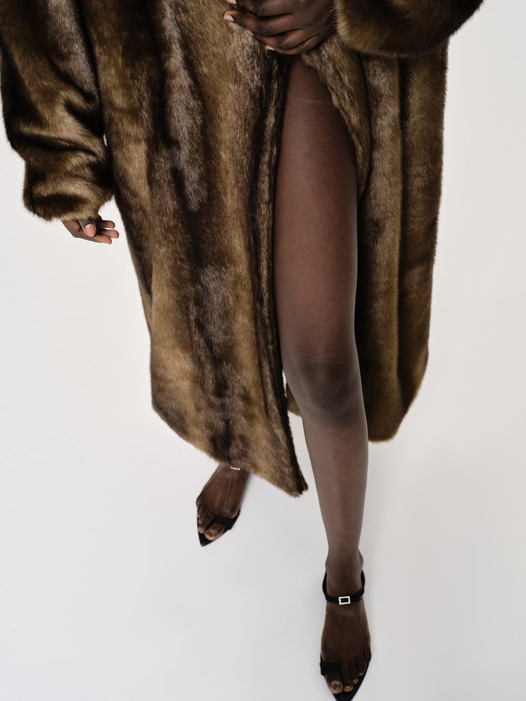 Oversized Notch-Lapel Faux Fur Cocoon Coat