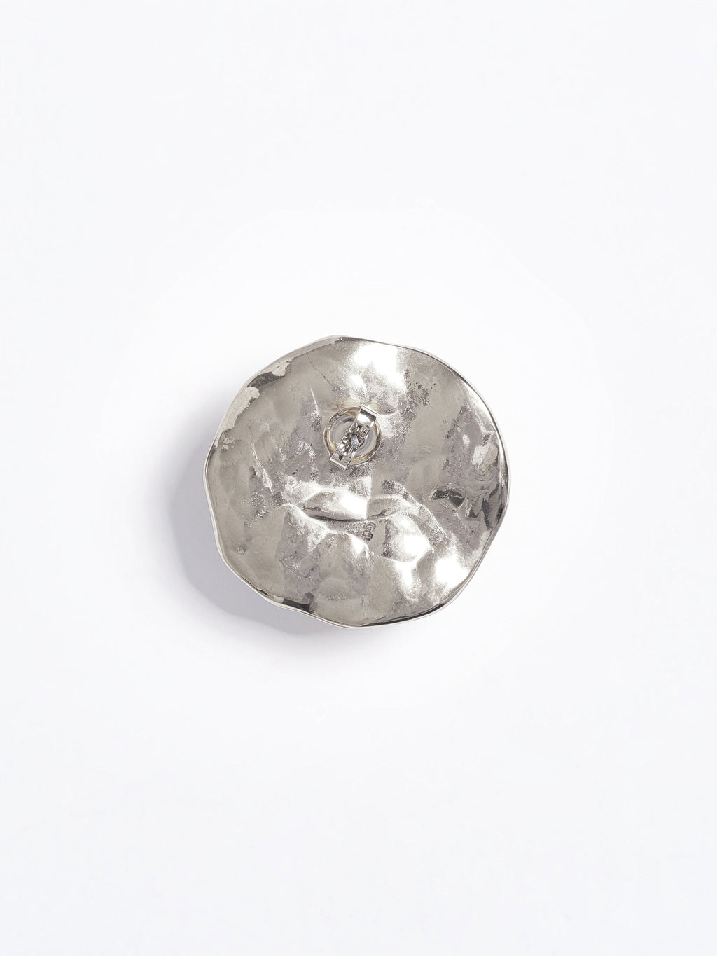 Textured Flower Motif Stud Earrings, Silver