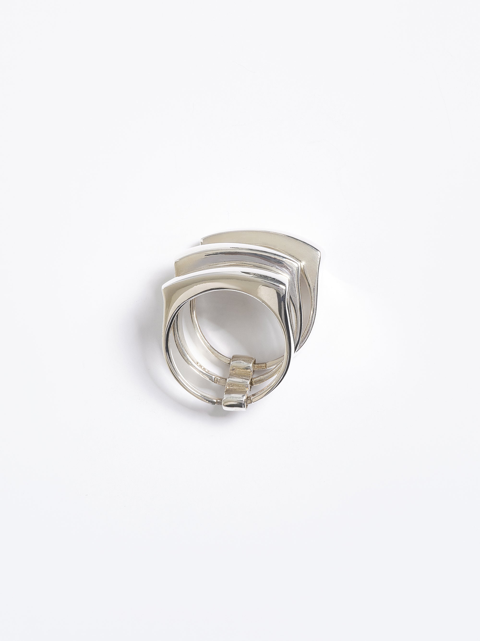 Tiered Bang Ring, Silver