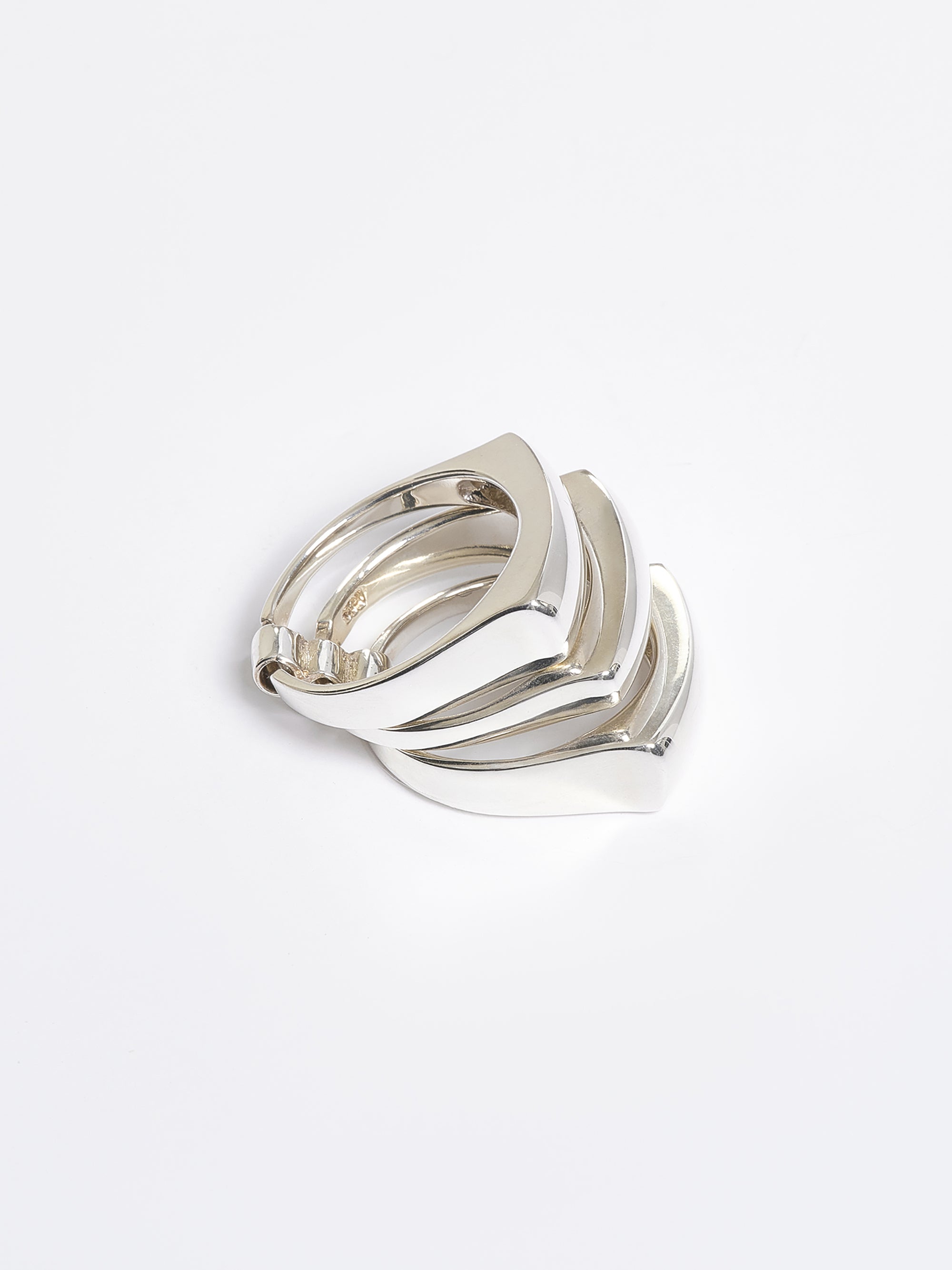 Tiered Bang Ring, Silver