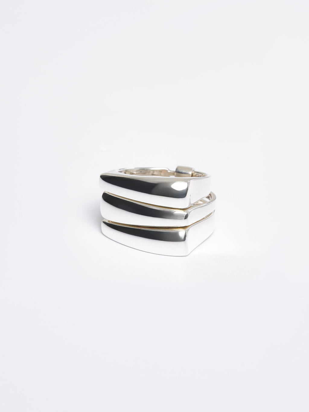 Tiered Bang Ring, Silver