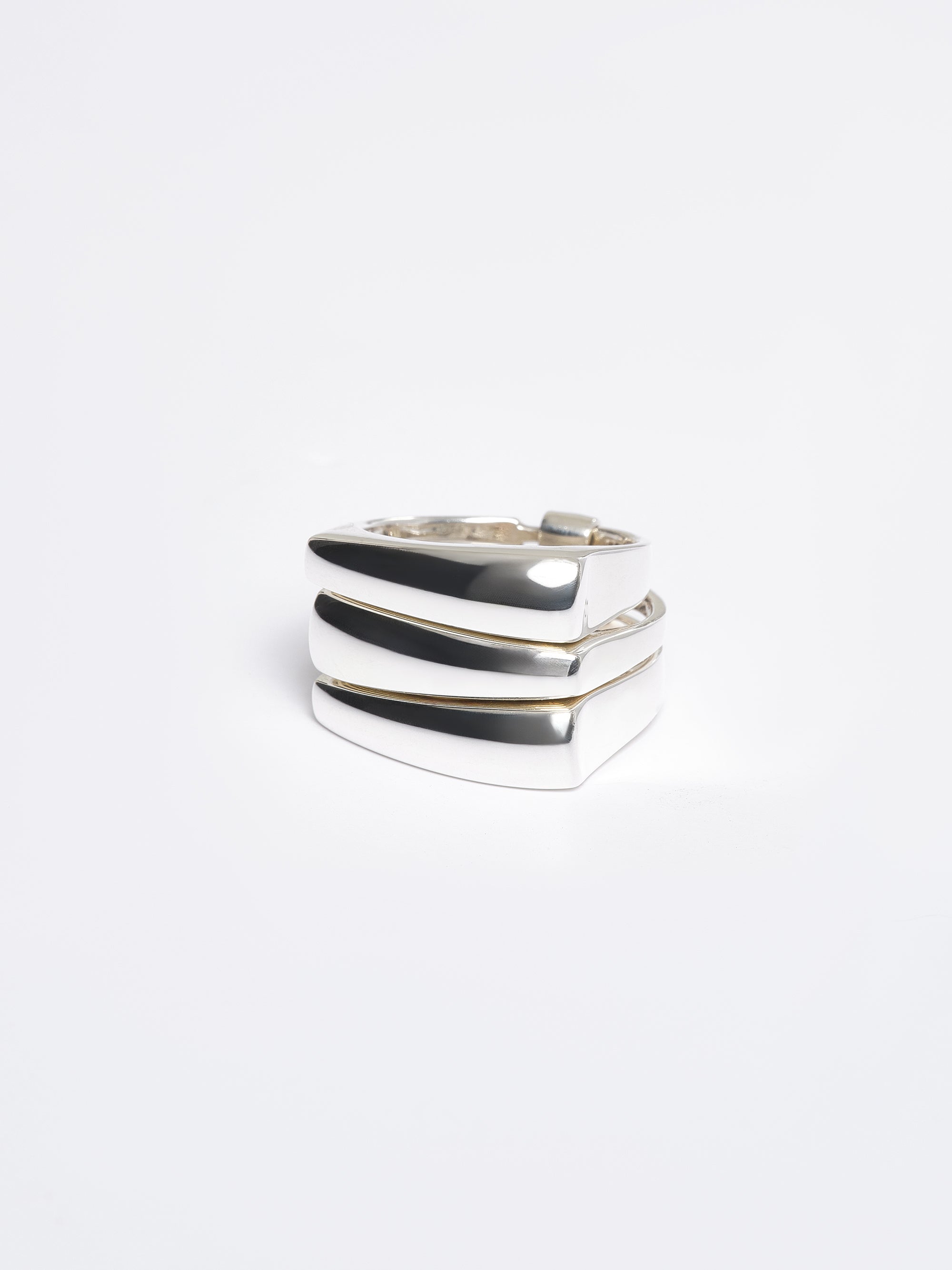 Tiered Bang Ring, Silver