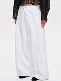 Double Side Oversized Jeans, White