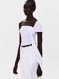 Knotted Jersey T-Shirt, White