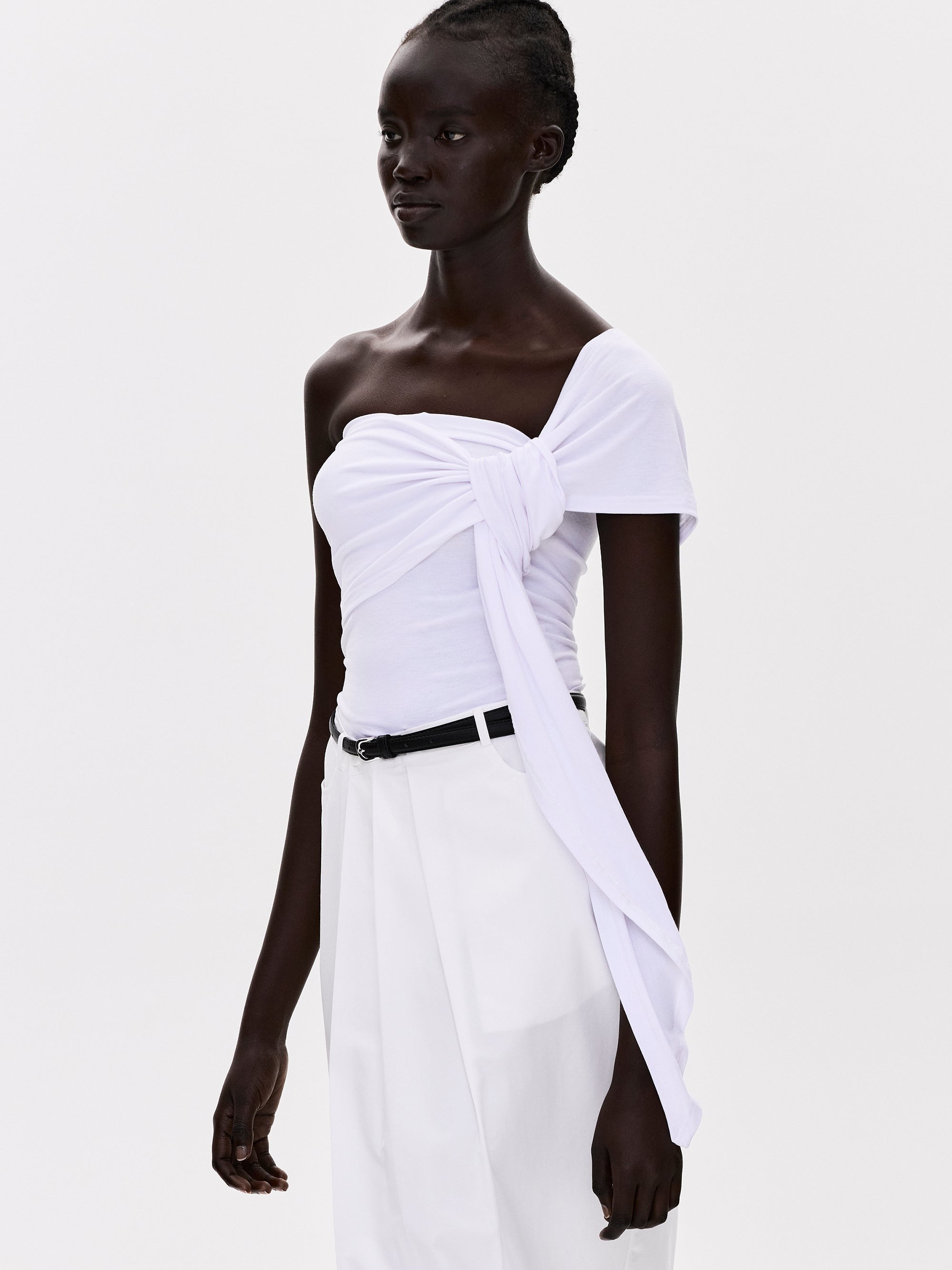 Knotted Jersey T-Shirt, White