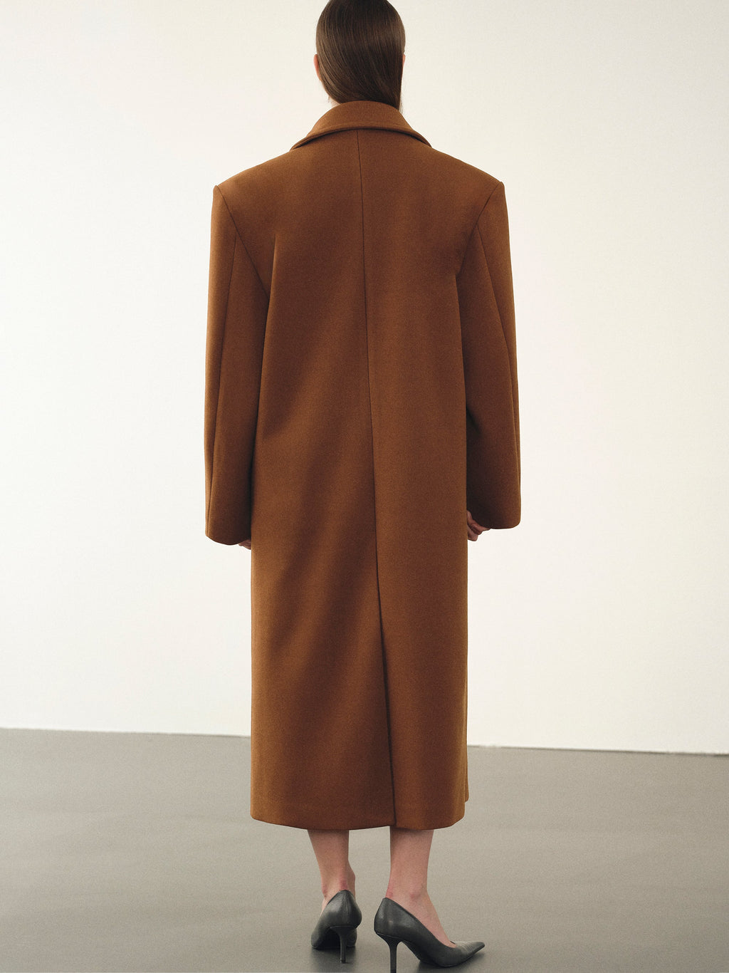 Modern Bonded Wool-Blend Cocoon Coat