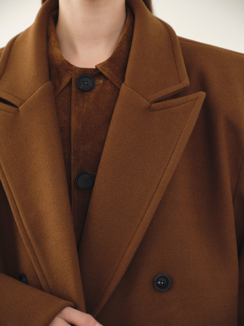 Modern Bonded Wool-Blend Cocoon Coat
