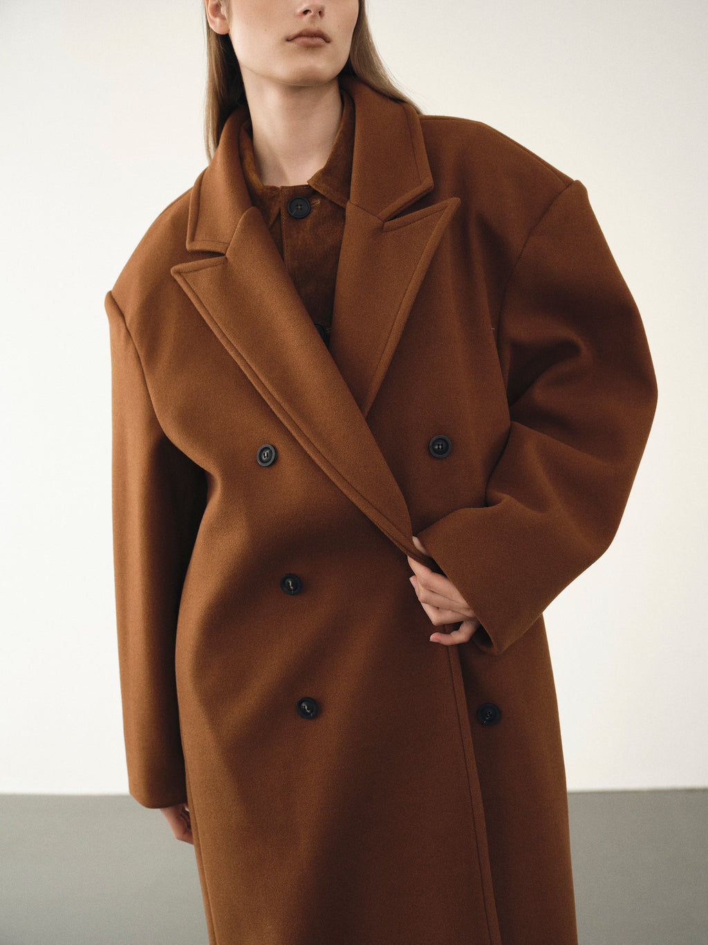 Modern Bonded Wool-Blend Cocoon Coat