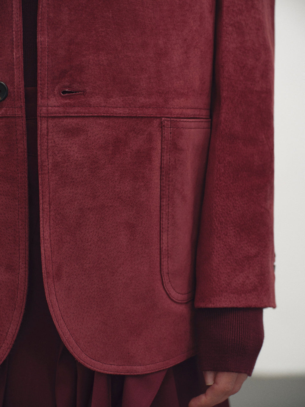 Suede Blazer, Burgundy