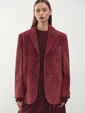 Suede Blazer, Burgundy