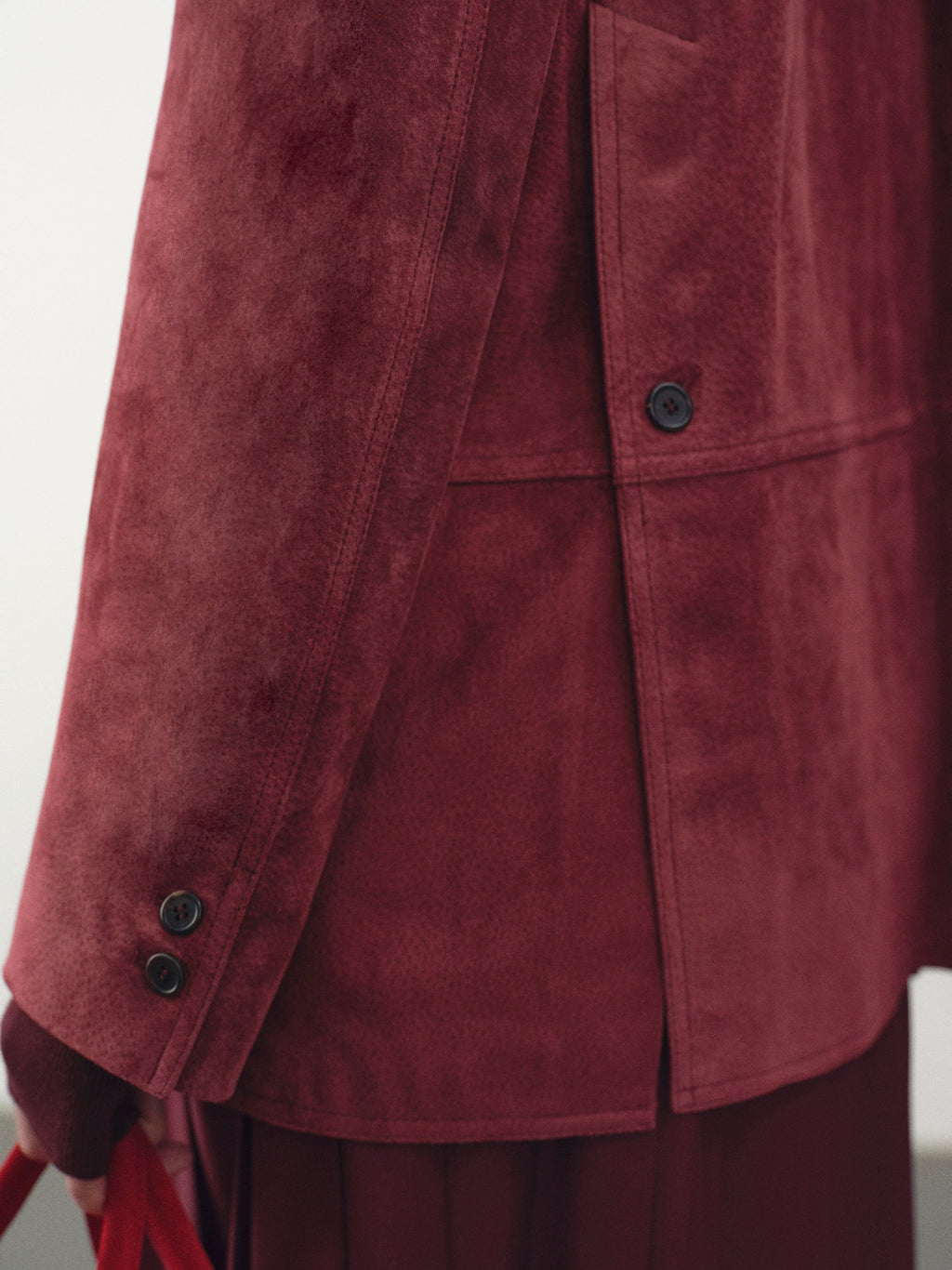 Suede Blazer, Burgundy