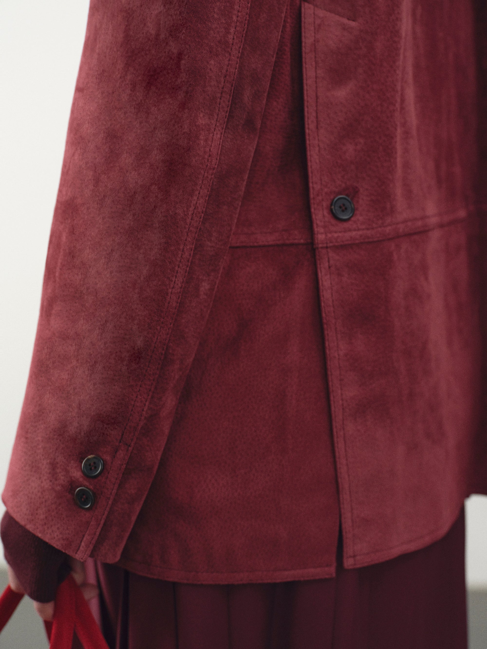 Suede Blazer, Burgundy