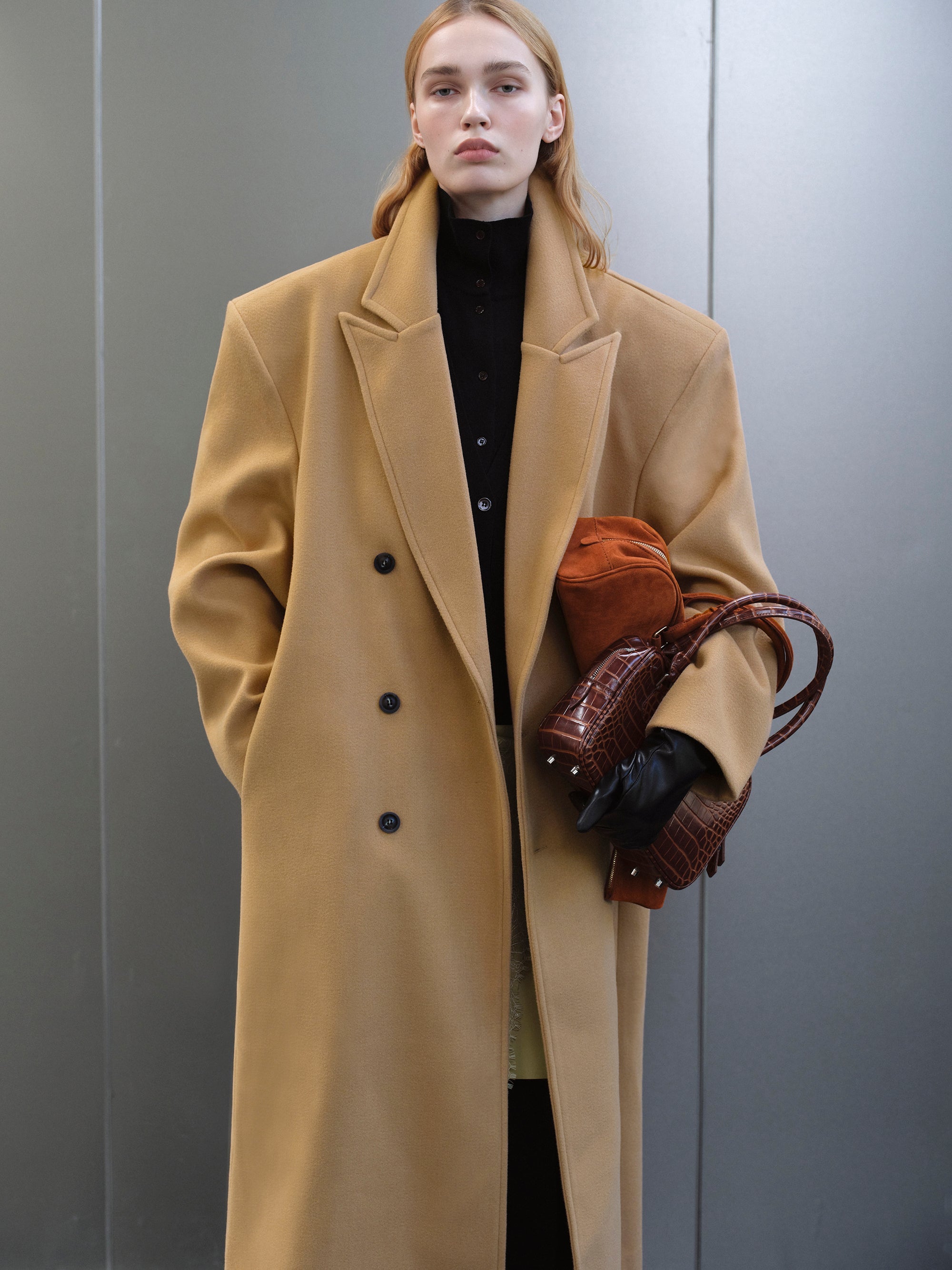 Structured Bonded Wool Overcoat