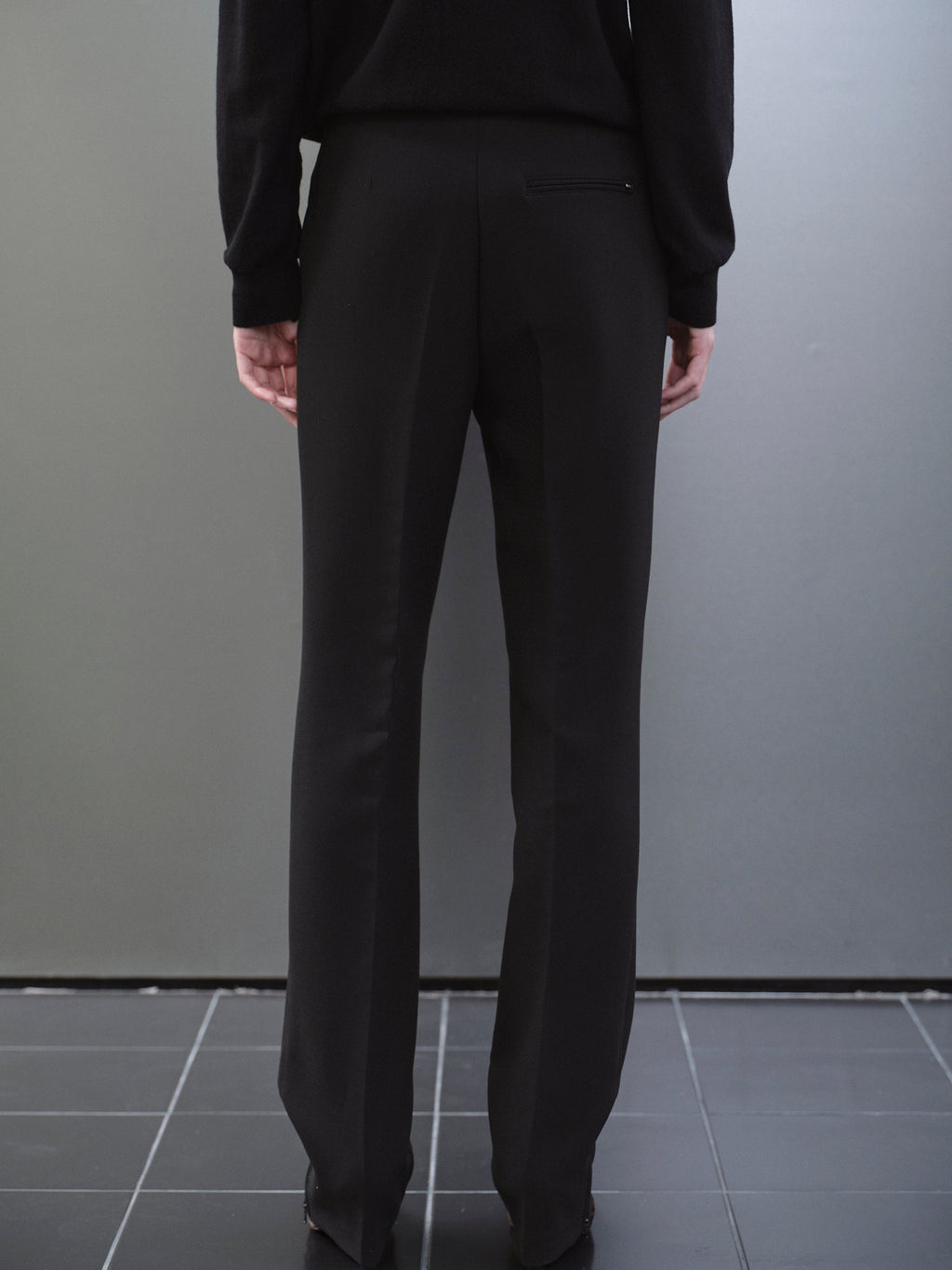 Zip Slim Trousers, Black