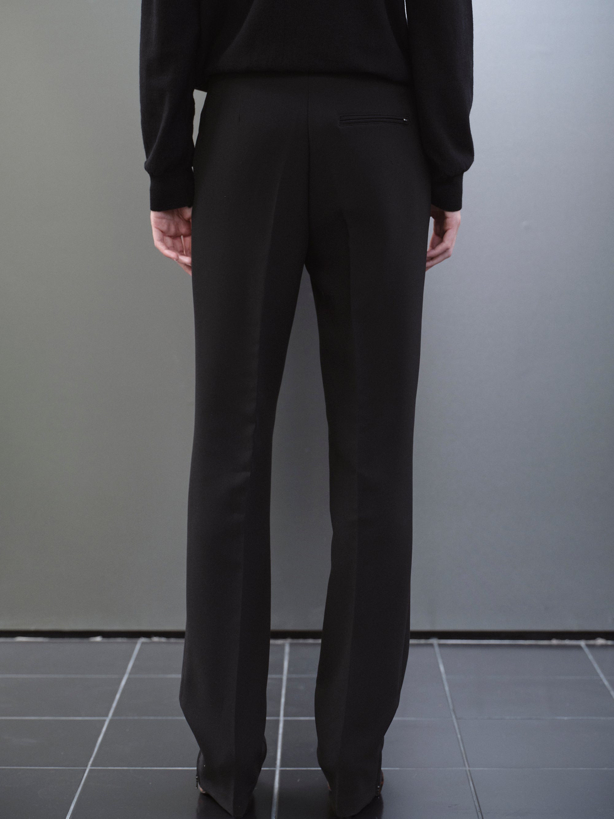Zip Slim Trousers, Black
