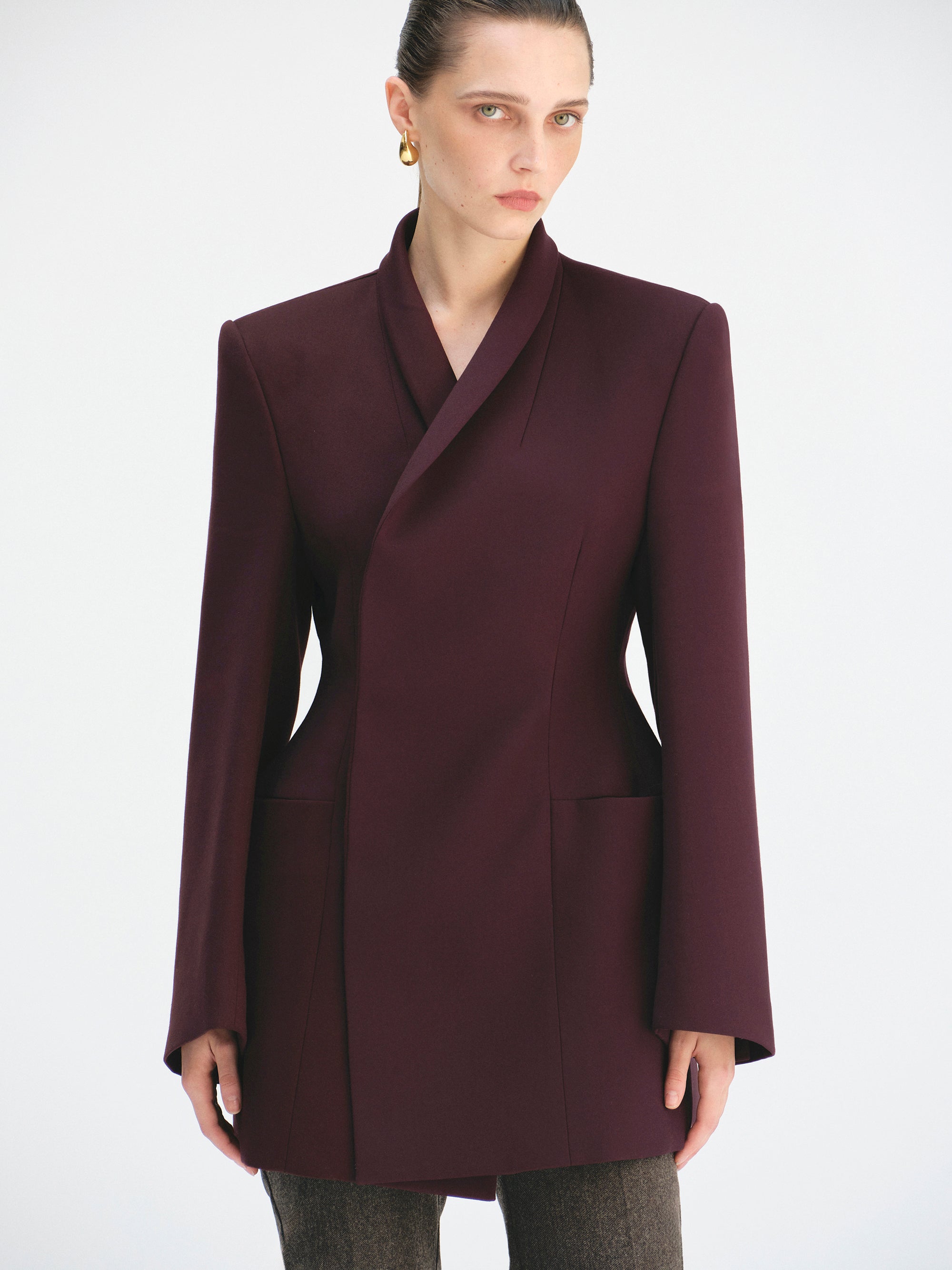 Wrap Blazer, Merlot