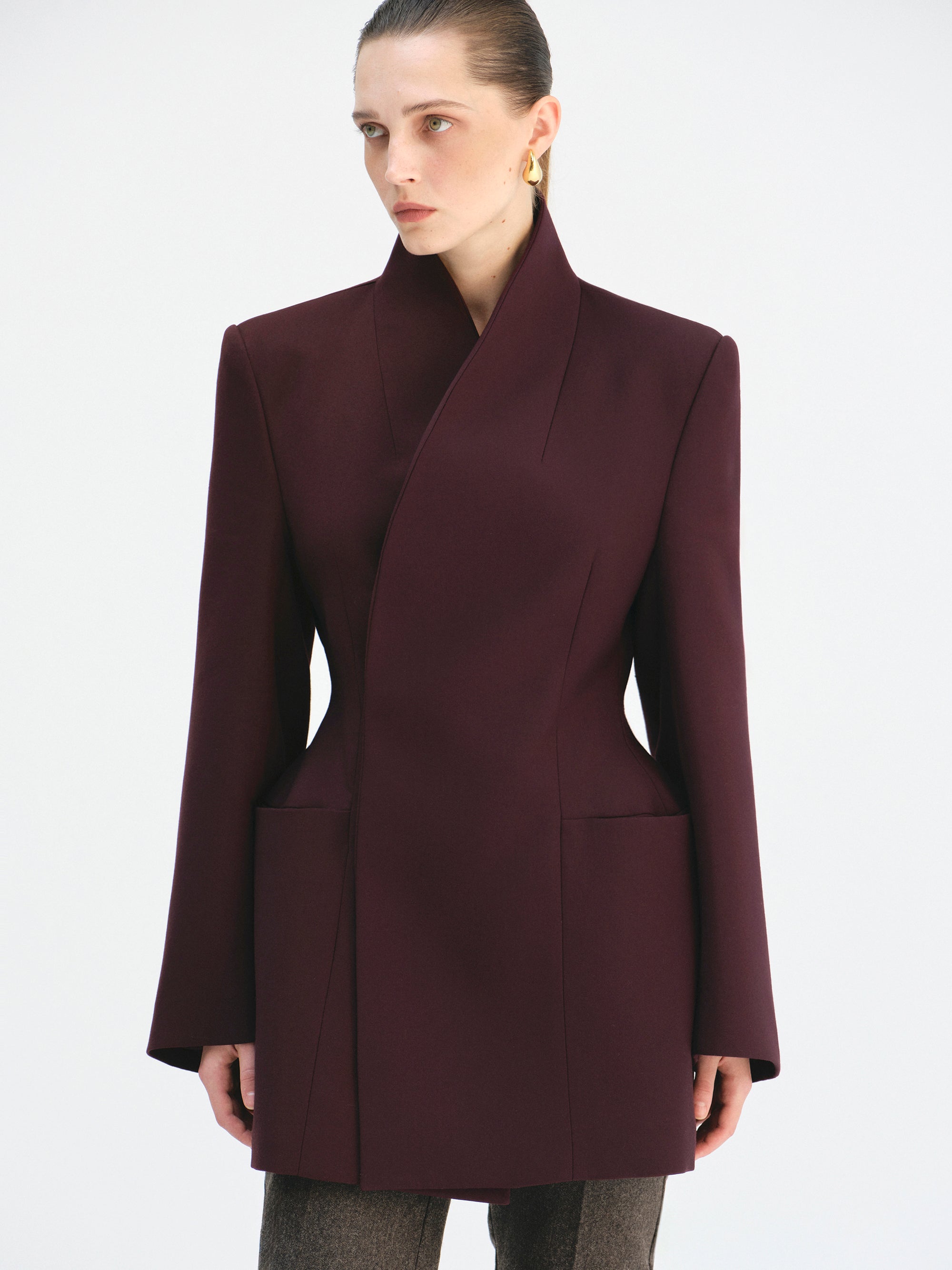 Wrap Blazer, Merlot