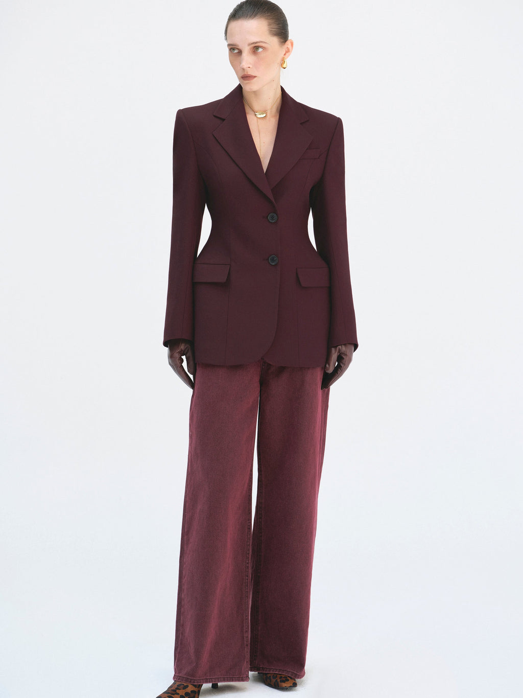 Tailored Slim Peak-Lapel Blazer