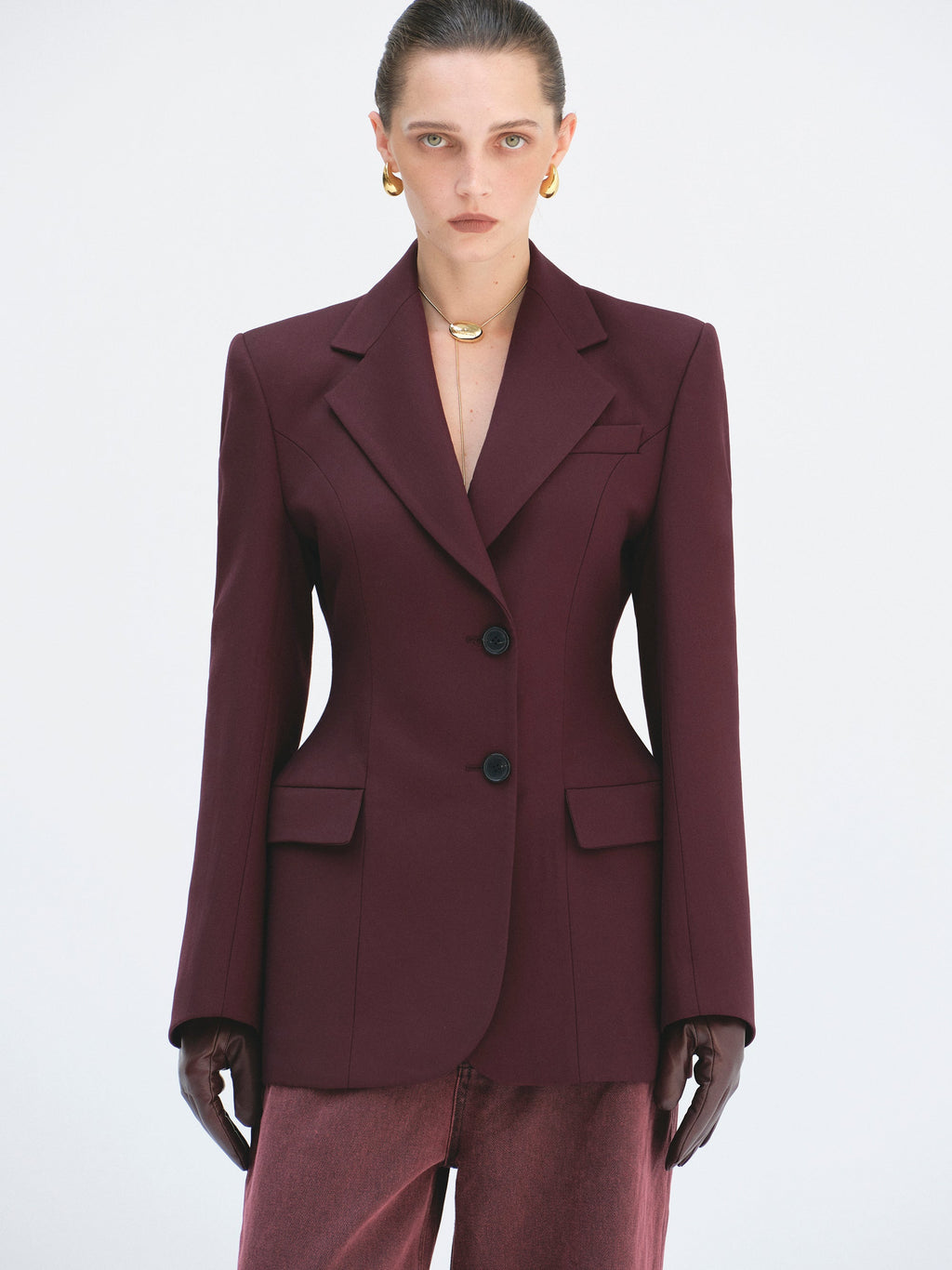 Tailored Slim Peak-Lapel Blazer
