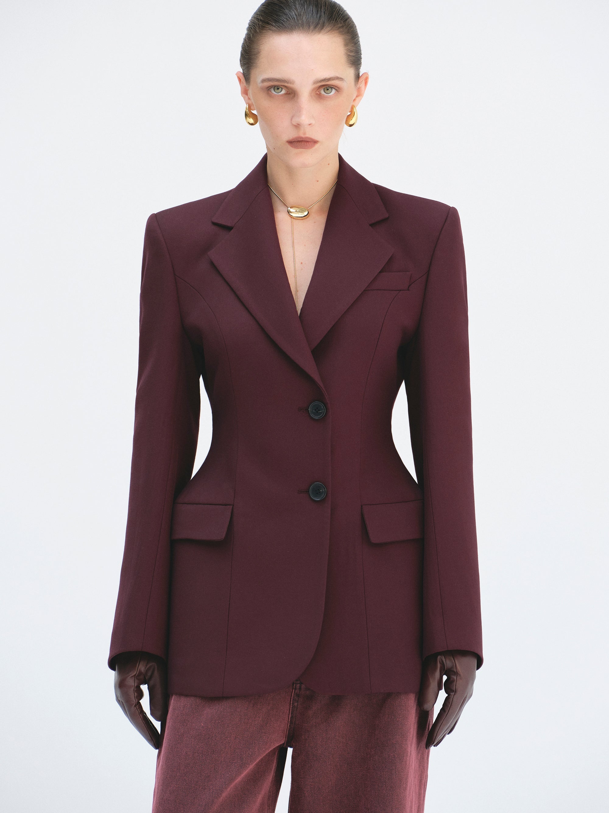 Tailored Slim Peak-Lapel Blazer