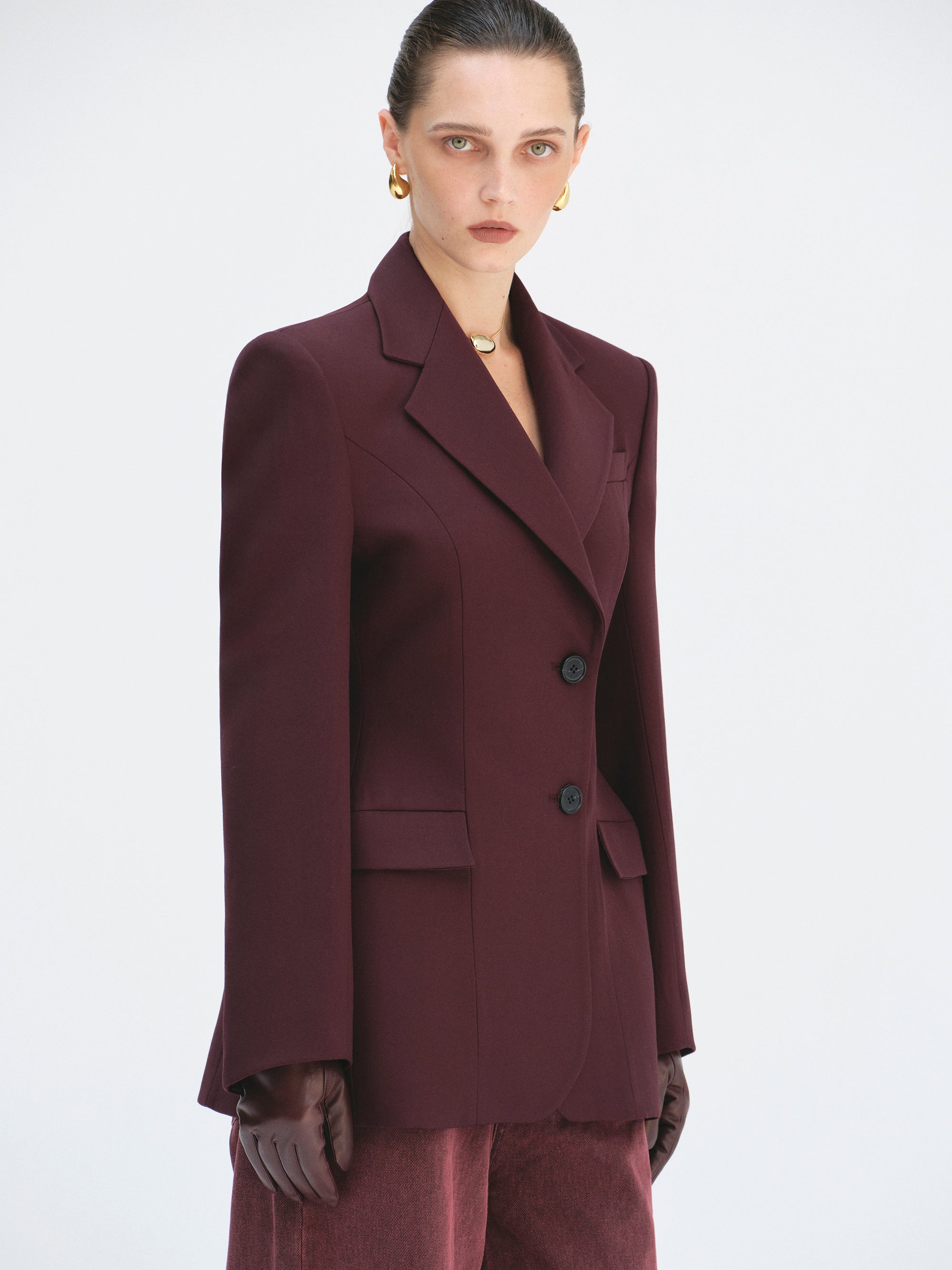 Tailored Slim Peak-Lapel Blazer
