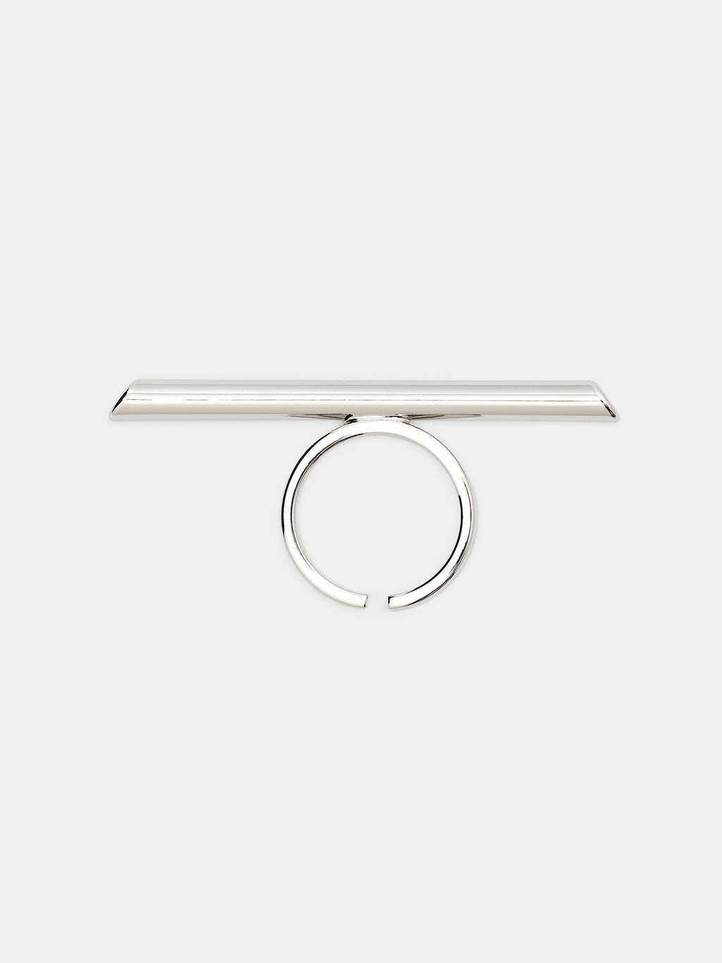 Brass Bar Ring, Silver