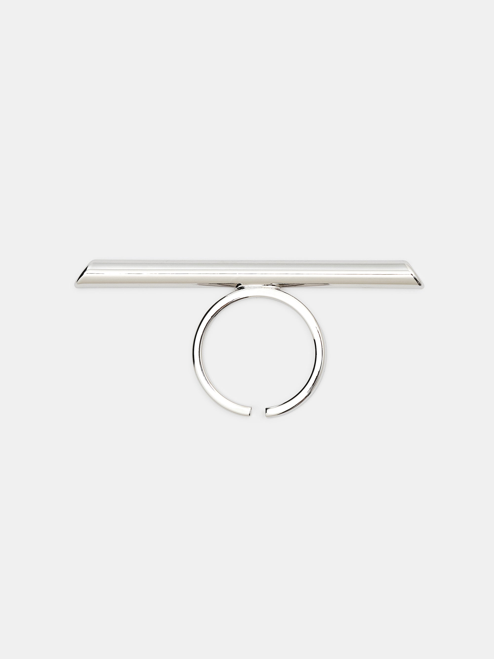 Brass Bar Ring, Silver