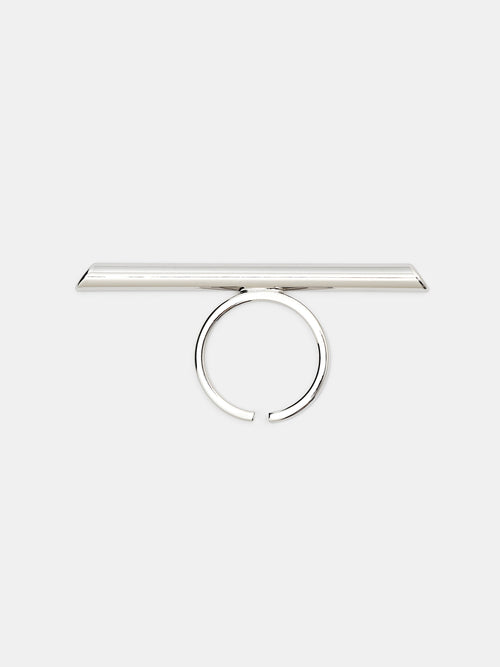 Brass Bar Ring, Silver
