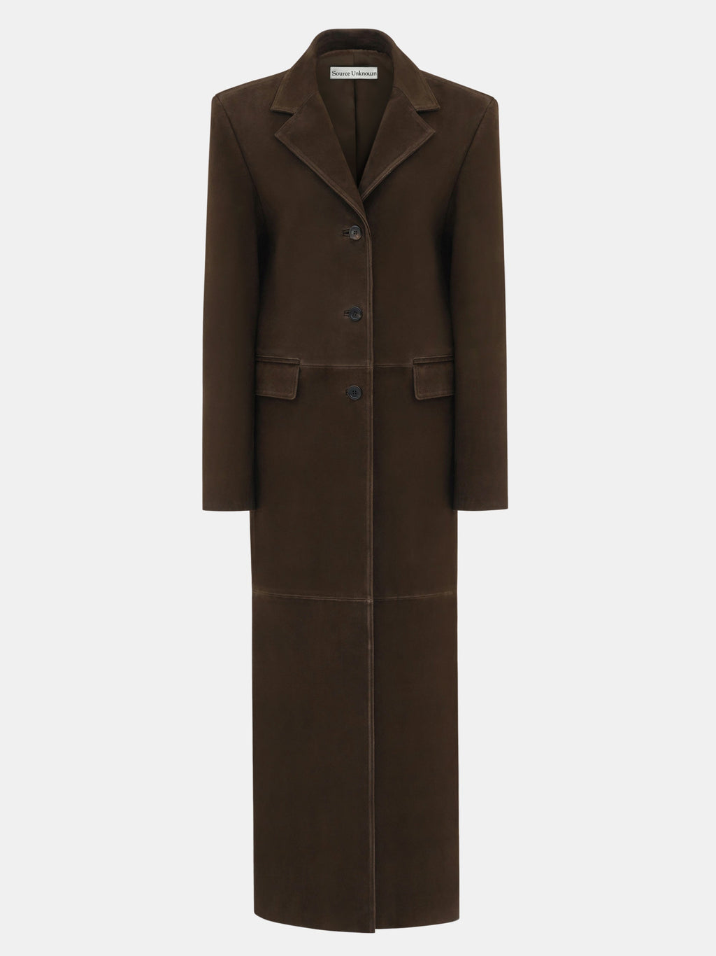Fluid Modern Goatskin Suede Longline Coat