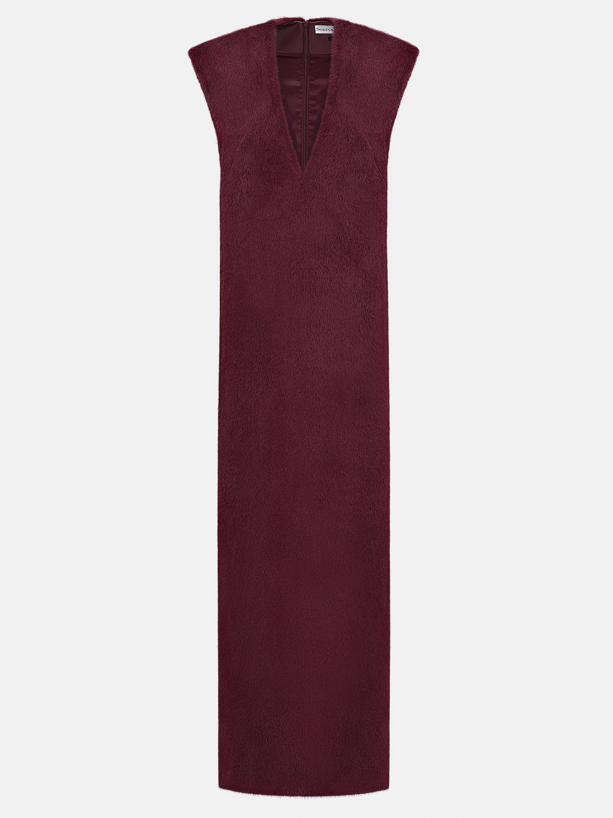 Timeless Bordeaux Shearling Shift Dress
