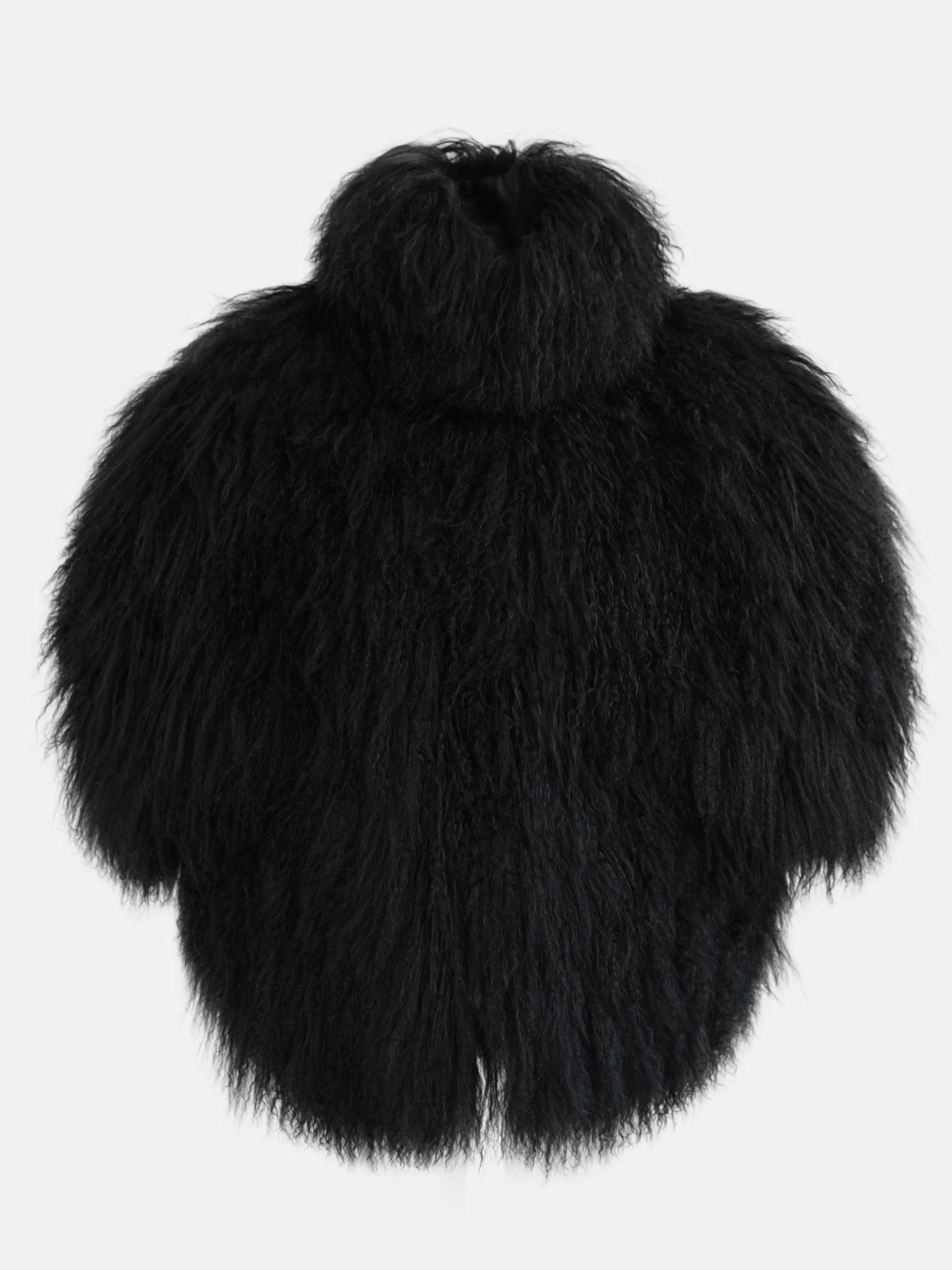 Sculptural Lamb Fur Cocoon Coat