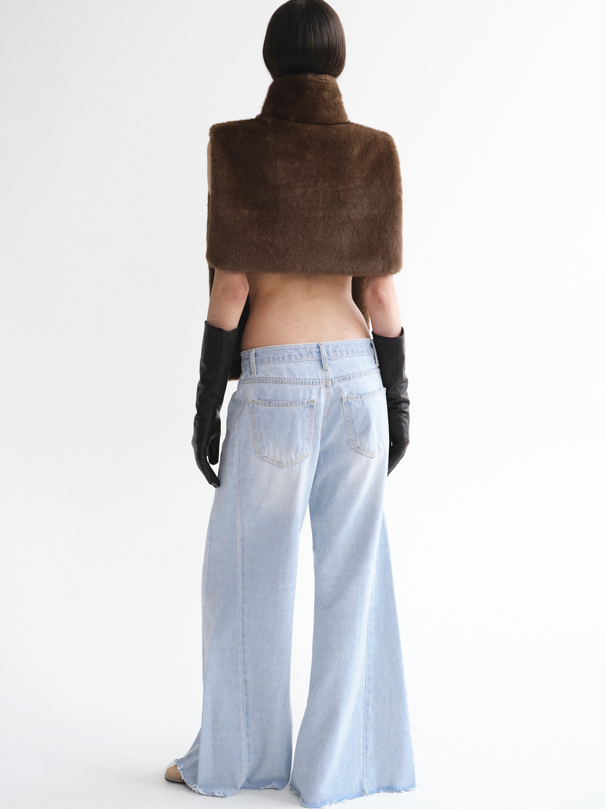 Slouchy Flared Jeans, Light Blue