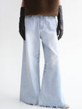 Slouchy Flared Jeans, Light Blue
