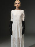 Lace Midi Dress, White