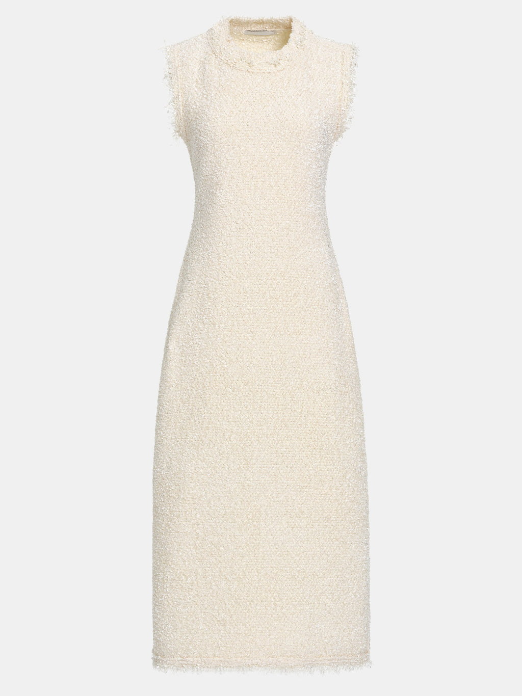 Cinched Waist Tweed Knit Dress, Eggnog
