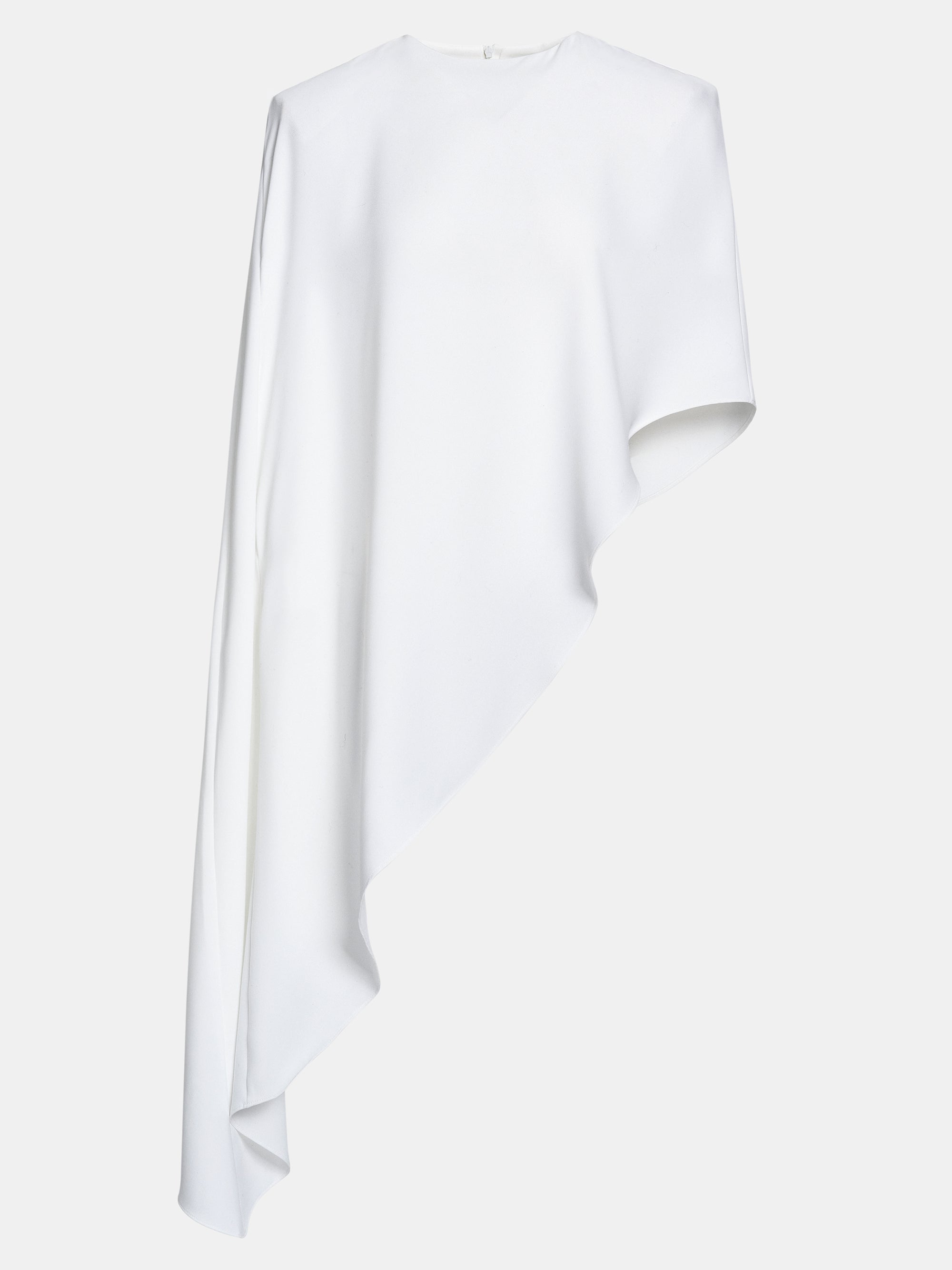 Asymmetric Satin Blouse, White